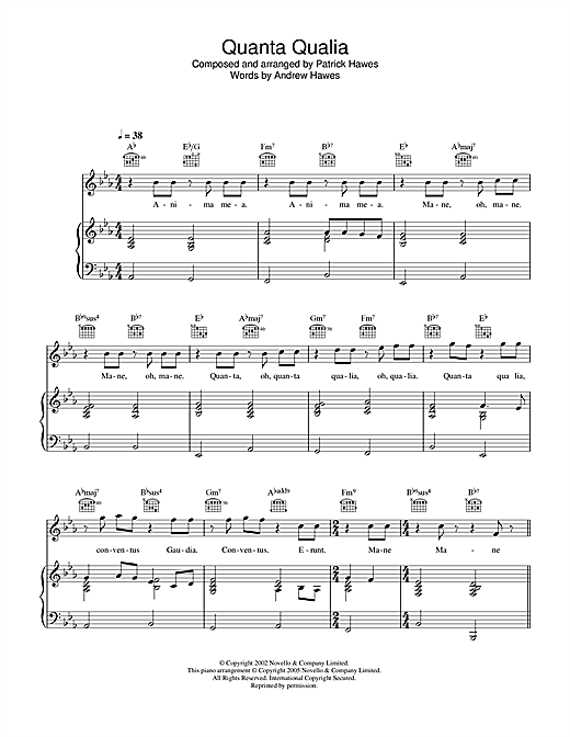Preview Hayley Westenra Quanta Qualia Classical sheet music, notes and chords for Piano, Vocal & Guitar, SKU: 34099 sheet music, piano notes, chords, guitar tabs, score, transpose, transcribe, how to play, guide, download, learn, tutorial, progression, song, artist, awards, billboard, mtv, vh1, tour, single, album, release