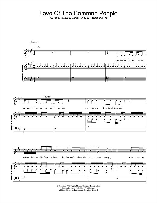 Preview Paul Young Love Of The Common People Pop sheet music, notes and chords for Piano, Vocal & Guitar (Right-Hand Melody), SKU: 34158 sheet music, piano notes, chords, guitar tabs, score, transpose, transcribe, how to play, guide, download, learn, tutorial, progression, song, artist, awards, billboard, mtv, vh1, tour, single, album, release