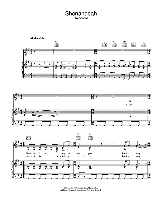 Preview Bob Dylan Shenandoah Rock sheet music, notes and chords for Piano, Vocal & Guitar (Right-Hand Melody), SKU: 34216 sheet music, piano notes, chords, guitar tabs, score, transpose, transcribe, how to play, guide, download, learn, tutorial, progression, song, artist, awards, billboard, mtv, vh1, tour, single, album, release