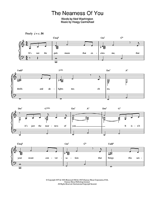 Preview Norah Jones The Nearness Of You Jazz sheet music, notes and chords for Easy Piano, SKU: 34228 sheet music, piano notes, chords, guitar tabs, score, transpose, transcribe, how to play, guide, download, learn, tutorial, progression, song, artist, awards, billboard, mtv, vh1, tour, single, album, release