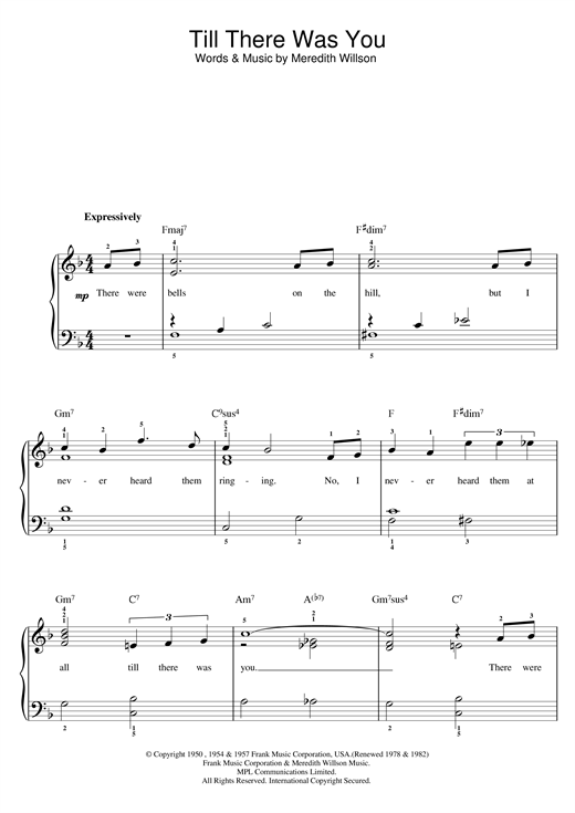 Preview The Beatles Till There Was You Pop sheet music, notes and chords for Beginner Piano, SKU: 34246 sheet music, piano notes, chords, guitar tabs, score, transpose, transcribe, how to play, guide, download, learn, tutorial, progression, song, artist, awards, billboard, mtv, vh1, tour, single, album, release