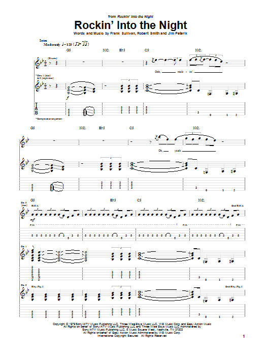 Learn to play 38 Special Rockin' Into The Night sheet music for Easy Guitar Tab in minutes. 38 Special Rockin' Into The Night sheet music notes and chords