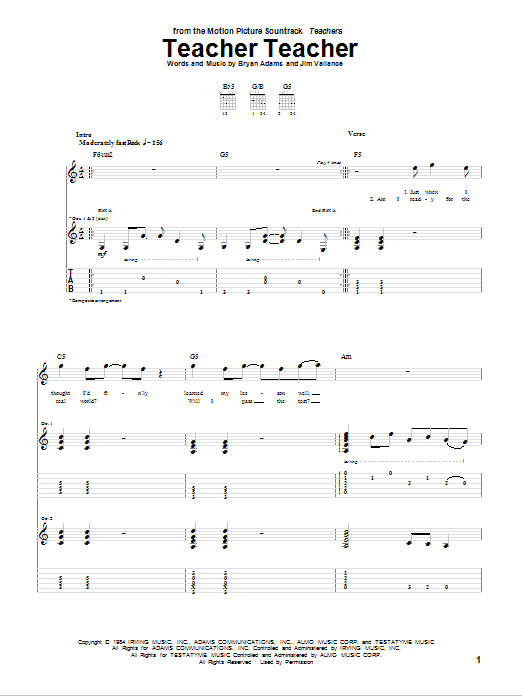 38 Special Teacher Teacher sheet music notes and chords. Download Printable PDF.