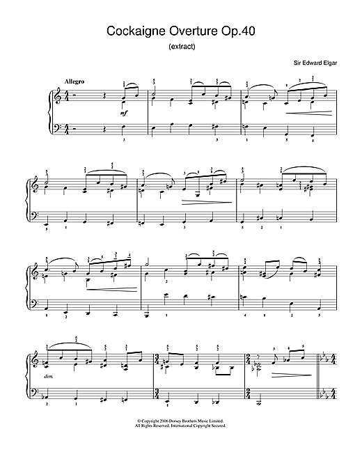 Preview Edward Elgar Cockaigne Overture Op.40 Classical sheet music, notes and chords for Easy Piano, SKU: 40065 sheet music, piano notes, chords, guitar tabs, score, transpose, transcribe, how to play, guide, download, learn, tutorial, progression, song, artist, awards, billboard, mtv, vh1, tour, single, album, release