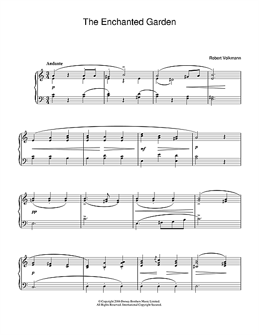 Preview Robert Volkmann The Enchanted Garden Classical sheet music, notes and chords for Easy Piano, SKU: 40076 sheet music, piano notes, chords, guitar tabs, score, transpose, transcribe, how to play, guide, download, learn, tutorial, progression, song, artist, awards, billboard, mtv, vh1, tour, single, album, release