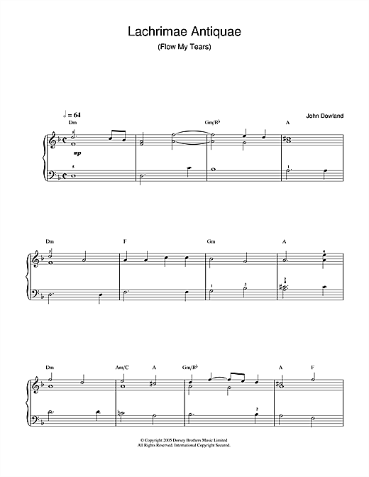 Preview John Dowland Lachrimae Antiquae (Flow My Tears) Classical sheet music, notes and chords for Beginner Piano, SKU: 40164 sheet music, piano notes, chords, guitar tabs, score, transpose, transcribe, how to play, guide, download, learn, tutorial, progression, song, artist, awards, billboard, mtv, vh1, tour, single, album, release