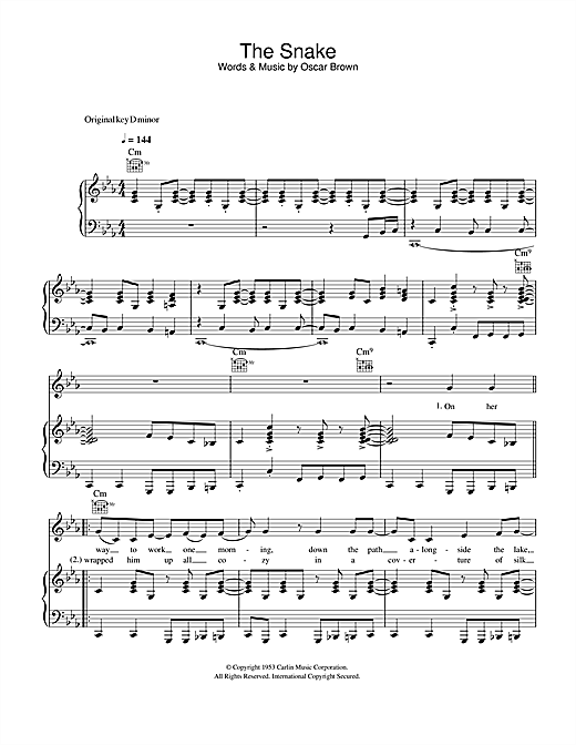 Preview Al Wilson The Snake Pop sheet music, notes and chords for Piano, Vocal & Guitar, SKU: 40186 sheet music, piano notes, chords, guitar tabs, score, transpose, transcribe, how to play, guide, download, learn, tutorial, progression, song, artist, awards, billboard, mtv, vh1, tour, single, album, release
