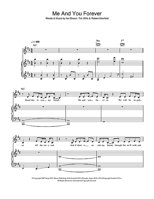 Preview Ian Brown Me And You Forever Rock sheet music, notes and chords for Piano, Vocal & Guitar, SKU: 40282 sheet music, piano notes, chords, guitar tabs, score, transpose, transcribe, how to play, guide, download, learn, tutorial, progression, song, artist, awards, billboard, mtv, vh1, tour, single, album, release