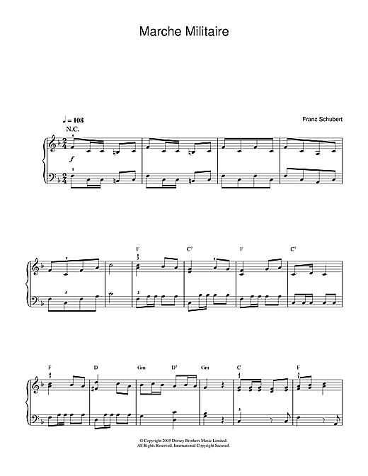 Preview Franz Schubert Marche Militaire Classical sheet music, notes and chords for Beginner Piano, SKU: 40289 sheet music, piano notes, chords, guitar tabs, score, transpose, transcribe, how to play, guide, download, learn, tutorial, progression, song, artist, awards, billboard, mtv, vh1, tour, single, album, release