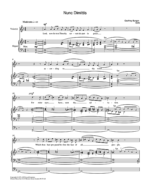 Preview Geoffrey Burgon Nunc Dimittis (theme from Tinker, Tailor, Soldier, Spy) Classical sheet music, notes and chords for Piano & Vocal, SKU: 40329 sheet music, piano notes, chords, guitar tabs, score, transpose, transcribe, how to play, guide, download, learn, tutorial, progression, song, artist, awards, billboard, mtv, vh1, tour, single, album, release