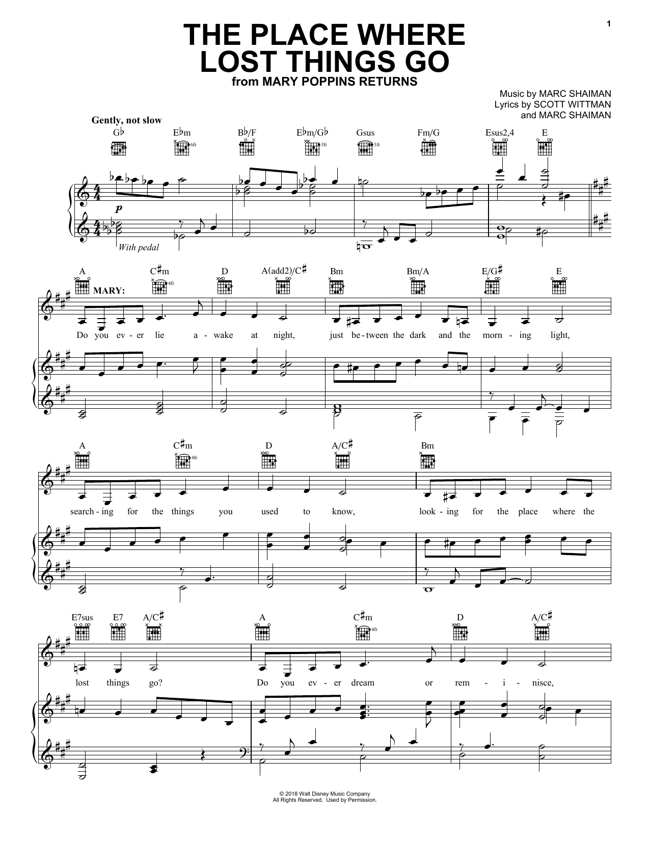 Preview Emily Blunt The Place Where Lost Things Go (from Mary Poppins Returns) Children sheet music, notes and chords for Piano, Vocal & Guitar (Right-Hand Melody), SKU: 406386 sheet music, piano notes, chords, guitar tabs, score, transpose, transcribe, how to play, guide, download, learn, tutorial, progression, song, artist, awards, billboard, mtv, vh1, tour, single, album, release