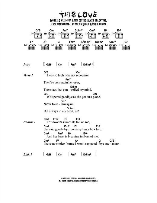 This Love Chords Piano Maroon 5