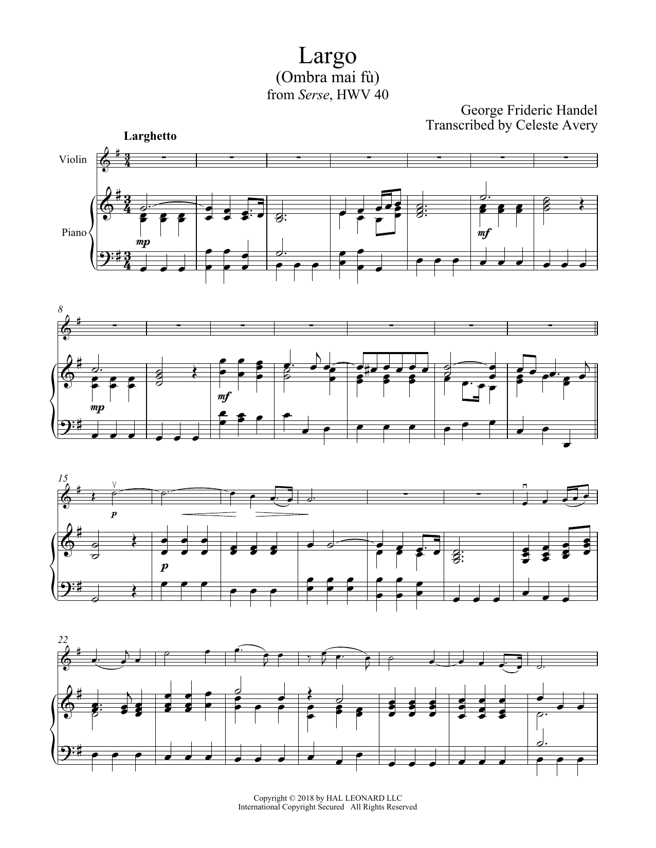Preview George Frideric Handel Ombra Mai Fu Classical sheet music, notes and chords for Violin and Piano, SKU: 407674 sheet music, piano notes, chords, guitar tabs, score, transpose, transcribe, how to play, guide, download, learn, tutorial, progression, song, artist, awards, billboard, mtv, vh1, tour, single, album, release