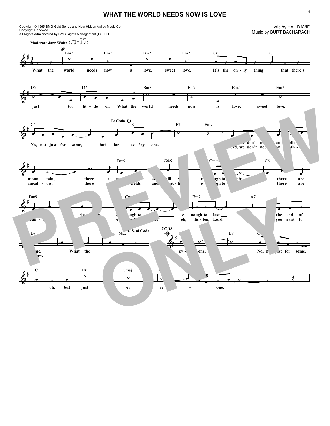 Preview Jackie DeShannon What The World Needs Now Is Love Love sheet music, notes and chords for Lead Sheet / Fake Book, SKU: 409799 sheet music, piano notes, chords, guitar tabs, score, transpose, transcribe, how to play, guide, download, learn, tutorial, progression, song, artist, awards, billboard, mtv, vh1, tour, single, album, release