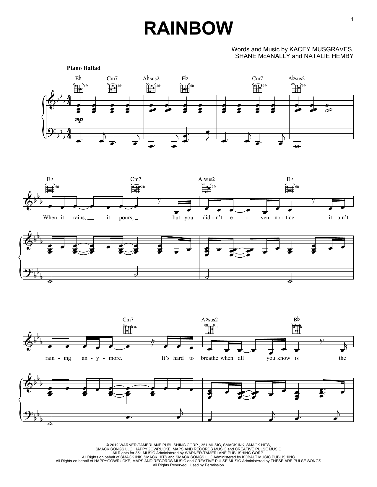 Preview Kacey Musgraves Rainbow Pop sheet music, notes and chords for Piano & Vocal, SKU: 409966 sheet music, piano notes, chords, guitar tabs, score, transpose, transcribe, how to play, guide, download, learn, tutorial, progression, song, artist, awards, billboard, mtv, vh1, tour, single, album, release