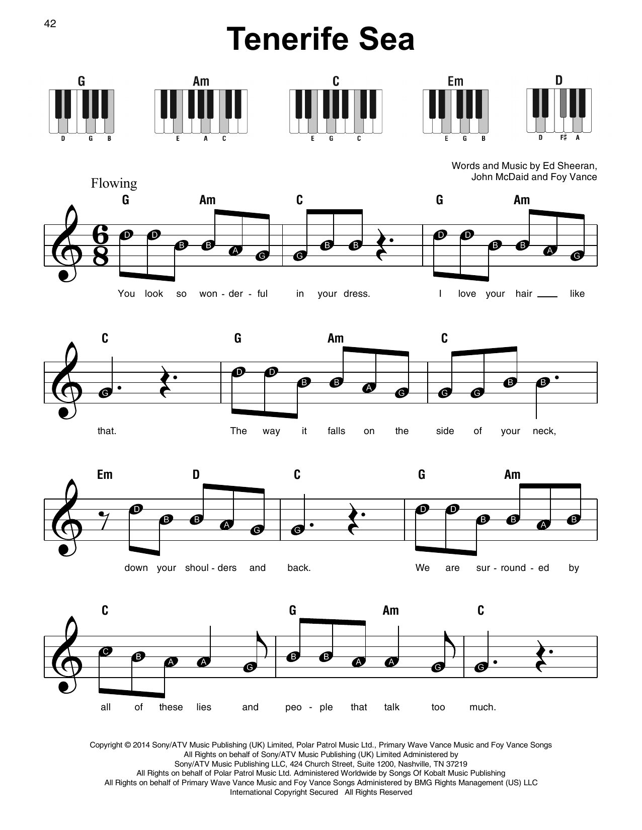 Preview Ed Sheeran Tenerife Sea Pop sheet music, notes and chords for Super Easy Piano, SKU: 410053 sheet music, piano notes, chords, guitar tabs, score, transpose, transcribe, how to play, guide, download, learn, tutorial, progression, song, artist, awards, billboard, mtv, vh1, tour, single, album, release