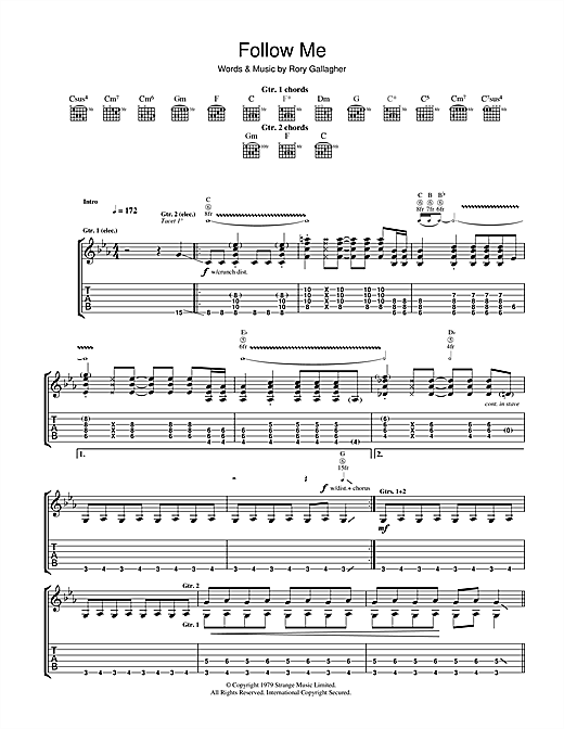 Preview Rory Gallagher Follow Me Rock sheet music, notes and chords for Guitar Tab, SKU: 41188 sheet music, piano notes, chords, guitar tabs, score, transpose, transcribe, how to play, guide, download, learn, tutorial, progression, song, artist, awards, billboard, mtv, vh1, tour, single, album, release