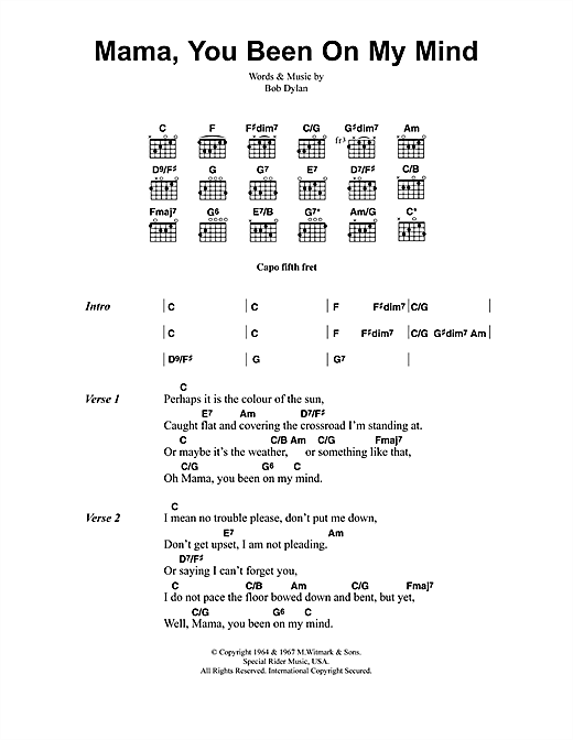 Preview Jeff Buckley Mama, You Been On My Mind Rock sheet music, notes and chords for Lyrics & Chords, SKU: 41312 sheet music, piano notes, chords, guitar tabs, score, transpose, transcribe, how to play, guide, download, learn, tutorial, progression, song, artist, awards, billboard, mtv, vh1, tour, single, album, release