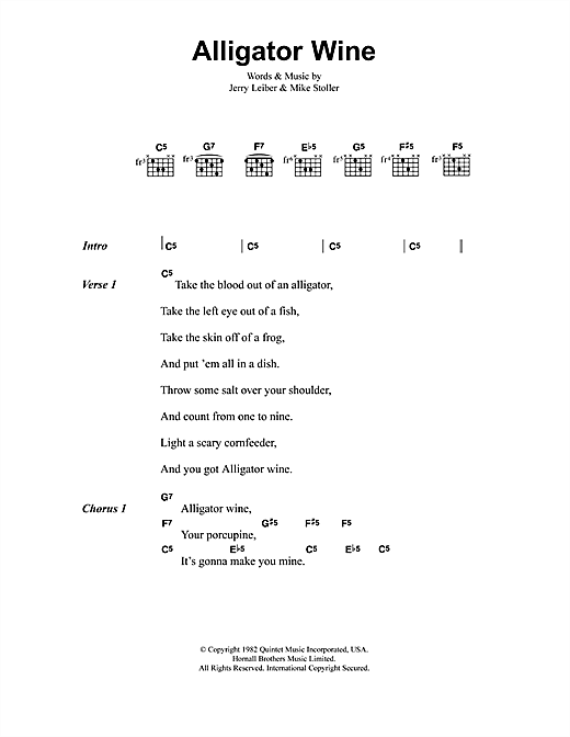 Preview Jeff Buckley Alligator Wine Rock sheet music, notes and chords for Lyrics & Chords, SKU: 41327 sheet music, piano notes, chords, guitar tabs, score, transpose, transcribe, how to play, guide, download, learn, tutorial, progression, song, artist, awards, billboard, mtv, vh1, tour, single, album, release