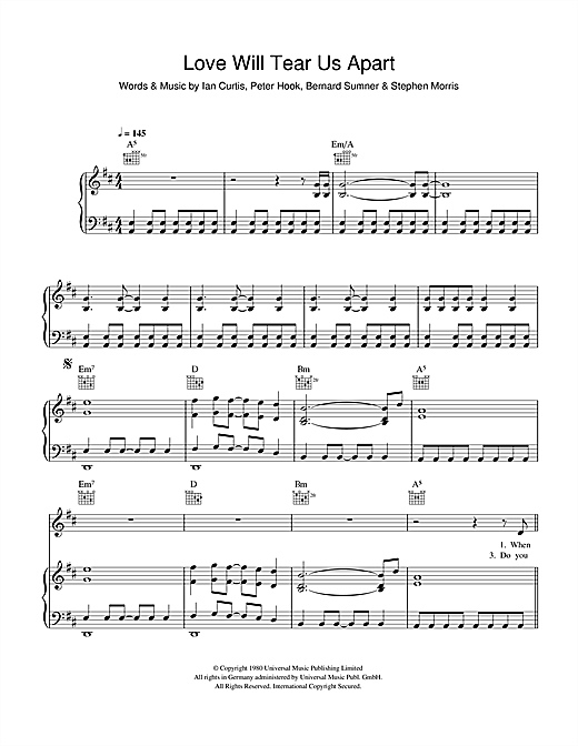 Will tear. Joy Division пианино Ноты. Love will tear us Apart Ноты для фортепиано. Joy Division Love will tear us Apart Ноты для фортепиано. Never tear us Apart Ноты.