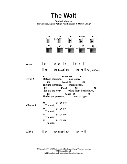 Preview Metallica The Wait Metal sheet music, notes and chords for Lyrics & Chords, SKU: 41499 sheet music, piano notes, chords, guitar tabs, score, transpose, transcribe, how to play, guide, download, learn, tutorial, progression, song, artist, awards, billboard, mtv, vh1, tour, single, album, release