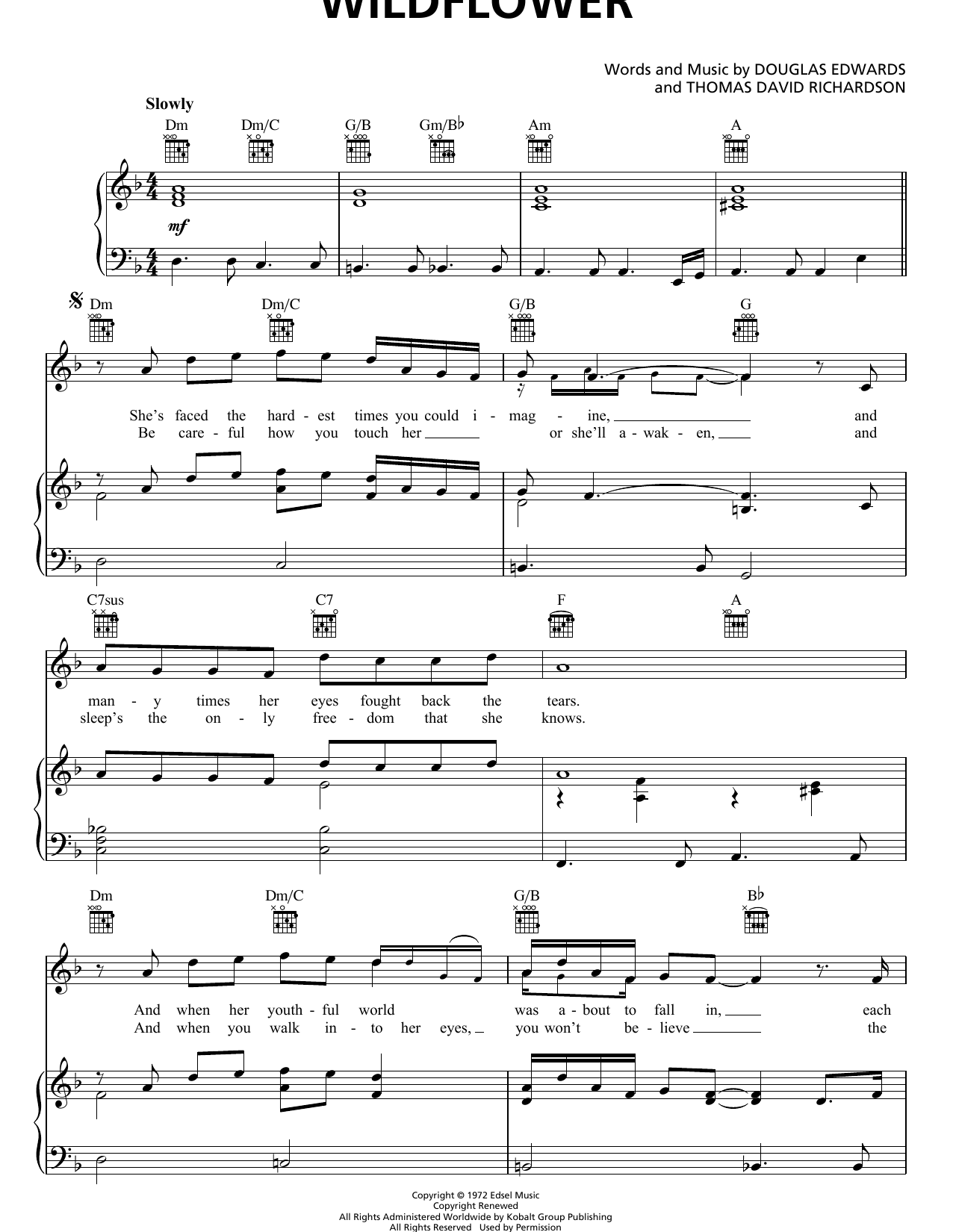 Preview Skylark Wildflower Pop sheet music, notes and chords for Piano, Vocal & Guitar (Right-Hand Melody), SKU: 415311 sheet music, piano notes, chords, guitar tabs, score, transpose, transcribe, how to play, guide, download, learn, tutorial, progression, song, artist, awards, billboard, mtv, vh1, tour, single, album, release