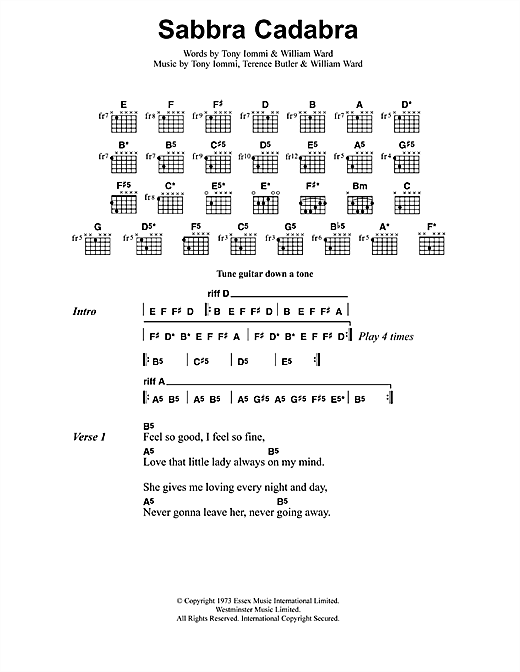 Preview Metallica Sabbra Cadabra Metal sheet music, notes and chords for Lyrics & Chords, SKU: 41573 sheet music, piano notes, chords, guitar tabs, score, transpose, transcribe, how to play, guide, download, learn, tutorial, progression, song, artist, awards, billboard, mtv, vh1, tour, single, album, release