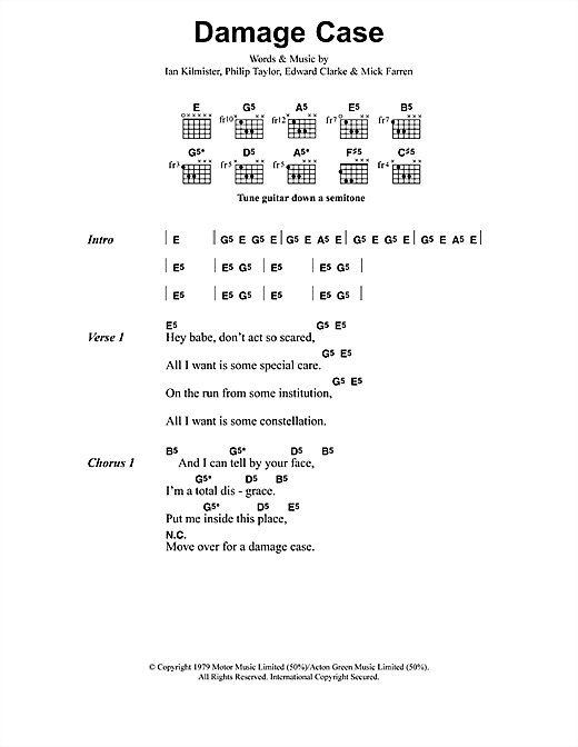 Preview Metallica Damage Case Metal sheet music, notes and chords for Lyrics & Chords, SKU: 41632 sheet music, piano notes, chords, guitar tabs, score, transpose, transcribe, how to play, guide, download, learn, tutorial, progression, song, artist, awards, billboard, mtv, vh1, tour, single, album, release