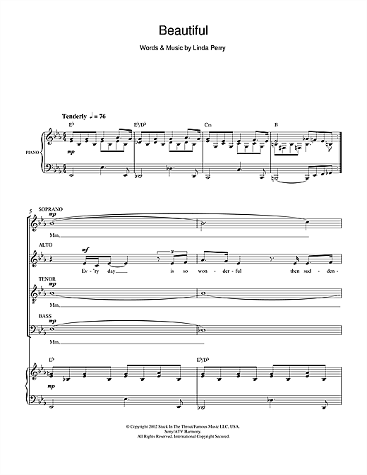 Preview Christina Aguilera Beautiful Pop sheet music, notes and chords for SATB, SKU: 47680 sheet music, piano notes, chords, guitar tabs, score, transpose, transcribe, how to play, guide, download, learn, tutorial, progression, song, artist, awards, billboard, mtv, vh1, tour, single, album, release