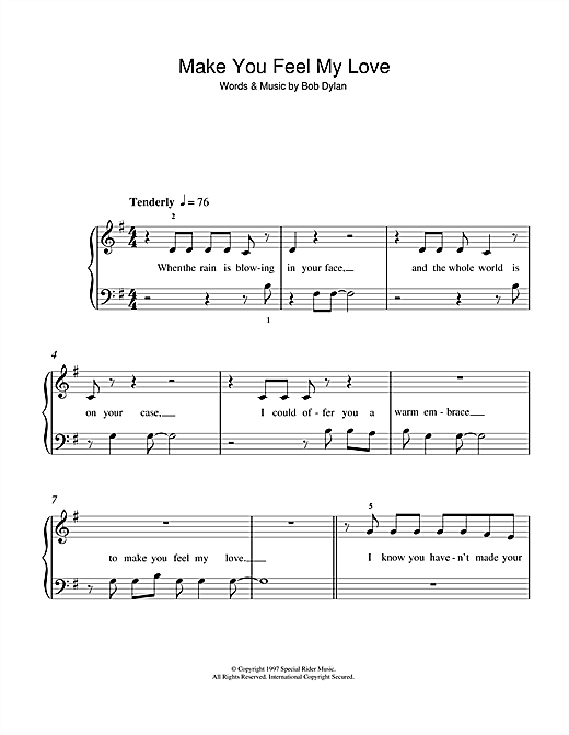 Preview Adele Make You Feel My Love Pop sheet music, notes and chords for 5-Finger Piano, SKU: 49417 sheet music, piano notes, chords, guitar tabs, score, transpose, transcribe, how to play, guide, download, learn, tutorial, progression, song, artist, awards, billboard, mtv, vh1, tour, single, album, release