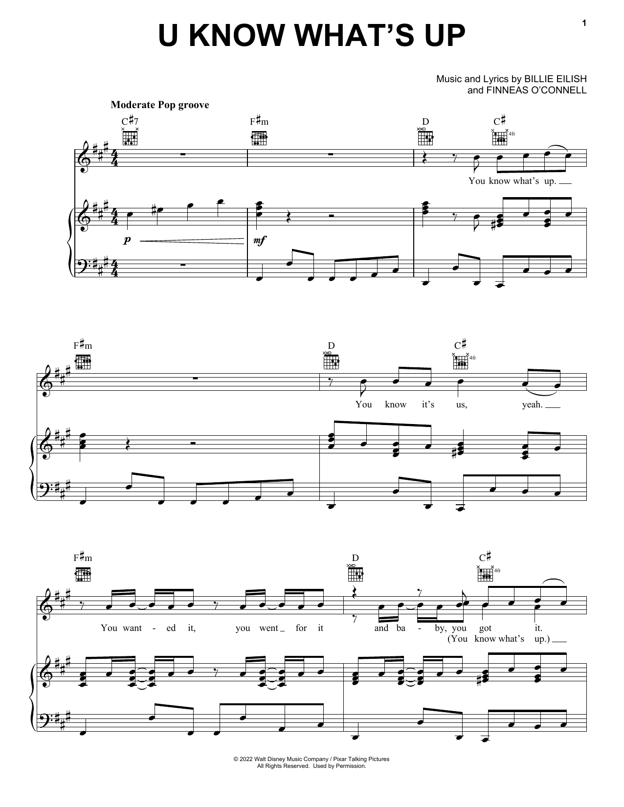 Learn to play 4*TOWN U Know What's Up (from Turning Red) sheet music for Piano, Vocal & Guitar Chords (Right-Hand Melody) in minutes. Price: 7.8900$ 4*TOWN U Know What's Up (from Turning Red) sheet music notes and chords. Download Printable PDF.