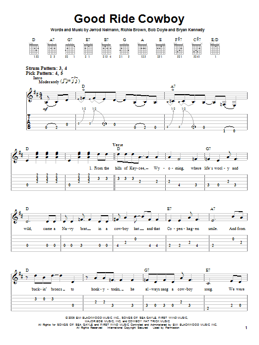 Preview Garth Brooks Good Ride Cowboy Pop sheet music, notes and chords for Easy Guitar Tab, SKU: 54279 sheet music, piano notes, chords, guitar tabs, score, transpose, transcribe, how to play, guide, download, learn, tutorial, progression, song, artist, awards, billboard, mtv, vh1, tour, single, album, release