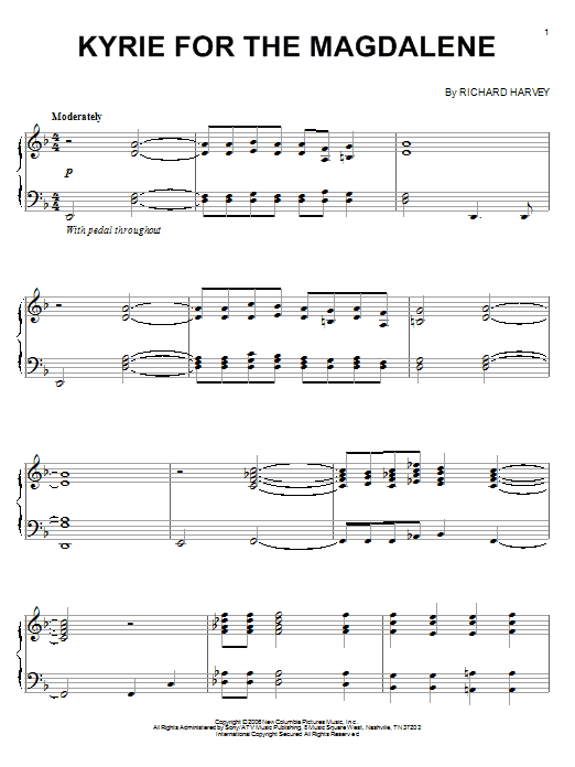 Preview Richard Harvey Kyrie For The Magdalene Film and TV sheet music, notes and chords for Piano, SKU: 55800 sheet music, piano notes, chords, guitar tabs, score, transpose, transcribe, how to play, guide, download, learn, tutorial, progression, song, artist, awards, billboard, mtv, vh1, tour, single, album, release
