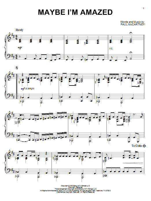Preview Paul McCartney Maybe I'm Amazed Rock sheet music, notes and chords for Piano, SKU: 55955 sheet music, piano notes, chords, guitar tabs, score, transpose, transcribe, how to play, guide, download, learn, tutorial, progression, song, artist, awards, billboard, mtv, vh1, tour, single, album, release