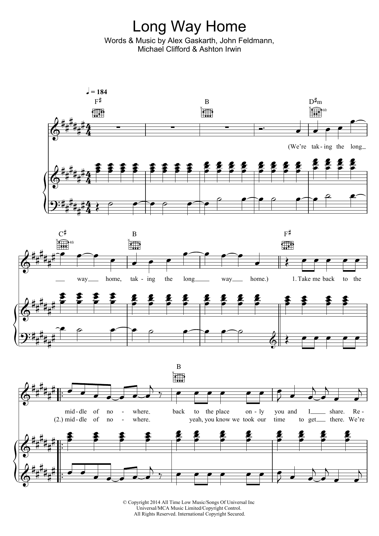 Home Sheet Music | One Direction | Piano, Vocal & Guitar Chords (Right-Hand  Melody)