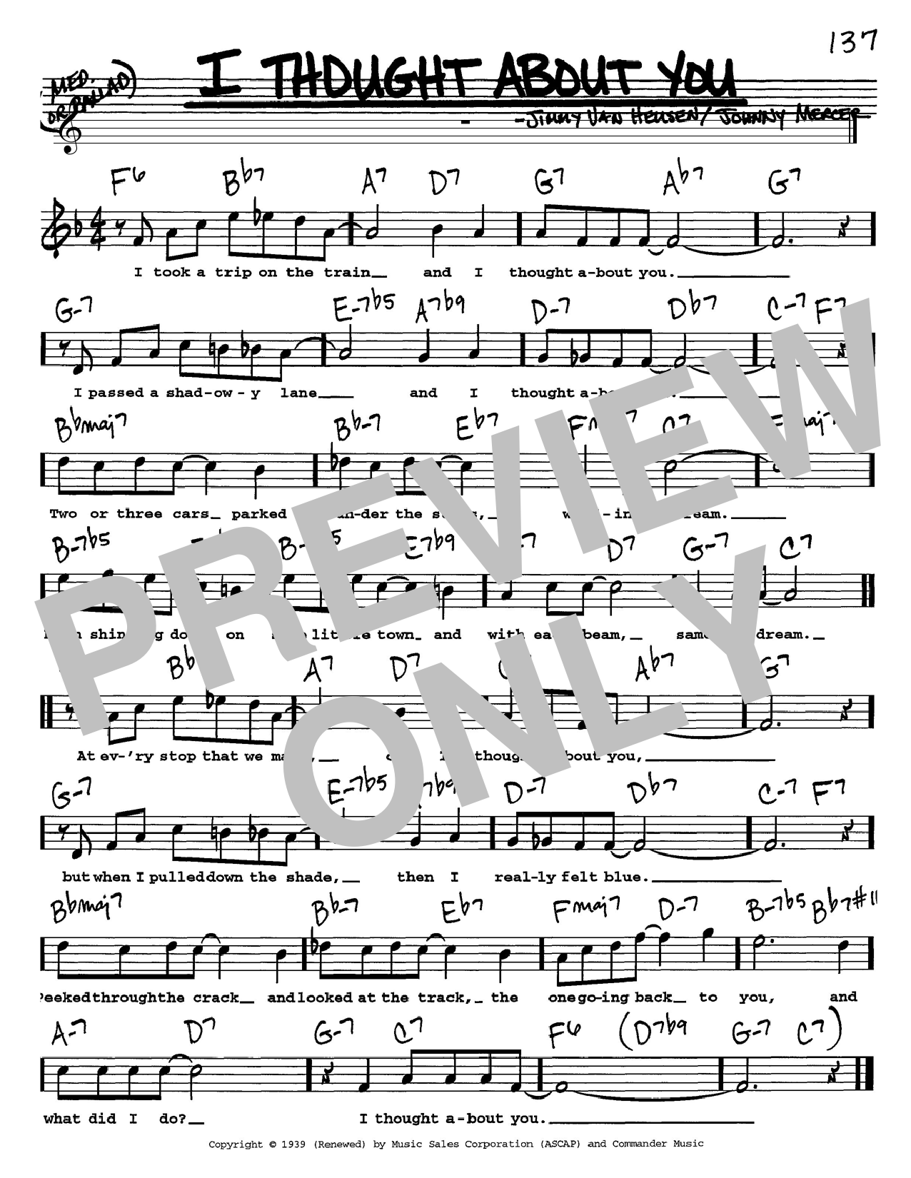 Preview Benny Goodman I Thought About You Jazz sheet music, notes and chords for Real Book – Melody, Lyrics & Chords, SKU: 60981 sheet music, piano notes, chords, guitar tabs, score, transpose, transcribe, how to play, guide, download, learn, tutorial, progression, song, artist, awards, billboard, mtv, vh1, tour, single, album, release