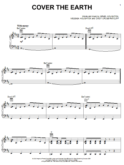 Preview Israel Houghton Cover The Earth Pop sheet music, notes and chords for Piano, Vocal & Guitar (Right-Hand Melody), SKU: 62329 sheet music, piano notes, chords, guitar tabs, score, transpose, transcribe, how to play, guide, download, learn, tutorial, progression, song, artist, awards, billboard, mtv, vh1, tour, single, album, release