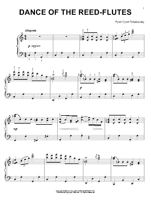 Preview Pyotr Ilyich Tchaikovsky Dance Of The Reed-Flutes Children sheet music, notes and chords for Piano, SKU: 62334 sheet music, piano notes, chords, guitar tabs, score, transpose, transcribe, how to play, guide, download, learn, tutorial, progression, song, artist, awards, billboard, mtv, vh1, tour, single, album, release