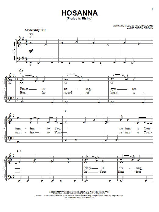 HOSANNA PAUL BALOCHE CHORDS PDF