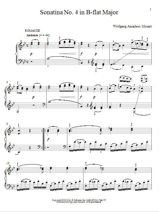 Preview Wolfgang Amadeus Mozart Sonatina No. 4 In B-Flat Major Classical sheet music, notes and chords for Piano, SKU: 77017 sheet music, piano notes, chords, guitar tabs, score, transpose, transcribe, how to play, guide, download, learn, tutorial, progression, song, artist, awards, billboard, mtv, vh1, tour, single, album, release