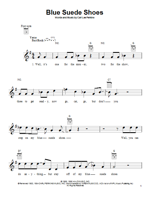 Preview Elvis Presley Blue Suede Shoes Rock sheet music, notes and chords for Ukulele, SKU: 80947 sheet music, piano notes, chords, guitar tabs, score, transpose, transcribe, how to play, guide, download, learn, tutorial, progression, song, artist, awards, billboard, mtv, vh1, tour, single, album, release