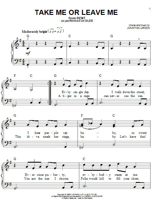 take me or leave me piano tutorial Piano music for beginners | jesus loves me.