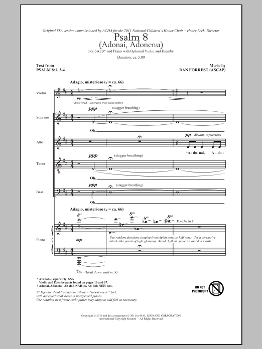 Preview Dan Forrest Psalm 8 (Adonai, Adonenu) Concert sheet music, notes and chords for SATB, SKU: 86288 sheet music, piano notes, chords, guitar tabs, score, transpose, transcribe, how to play, guide, download, learn, tutorial, progression, song, artist, awards, billboard, mtv, vh1, tour, single, album, release