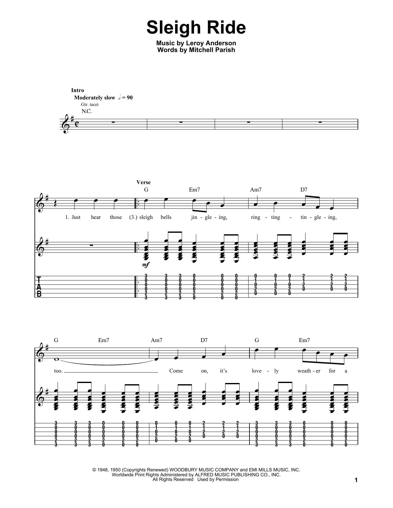 Preview Leroy Anderson Sleigh Ride Winter sheet music, notes and chords for Easy Guitar Tab, SKU: 92624 sheet music, piano notes, chords, guitar tabs, score, transpose, transcribe, how to play, guide, download, learn, tutorial, progression, song, artist, awards, billboard, mtv, vh1, tour, single, album, release