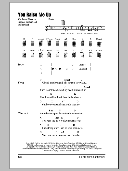 Lyrics Center You Raise Me Up Song Lyrics And Chords