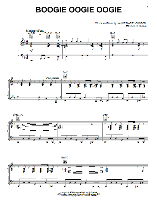 A Taste Of Honey Boogie Oogie Oogie sheet music notes and chords - Download Printable PDF and start playing in minutes.