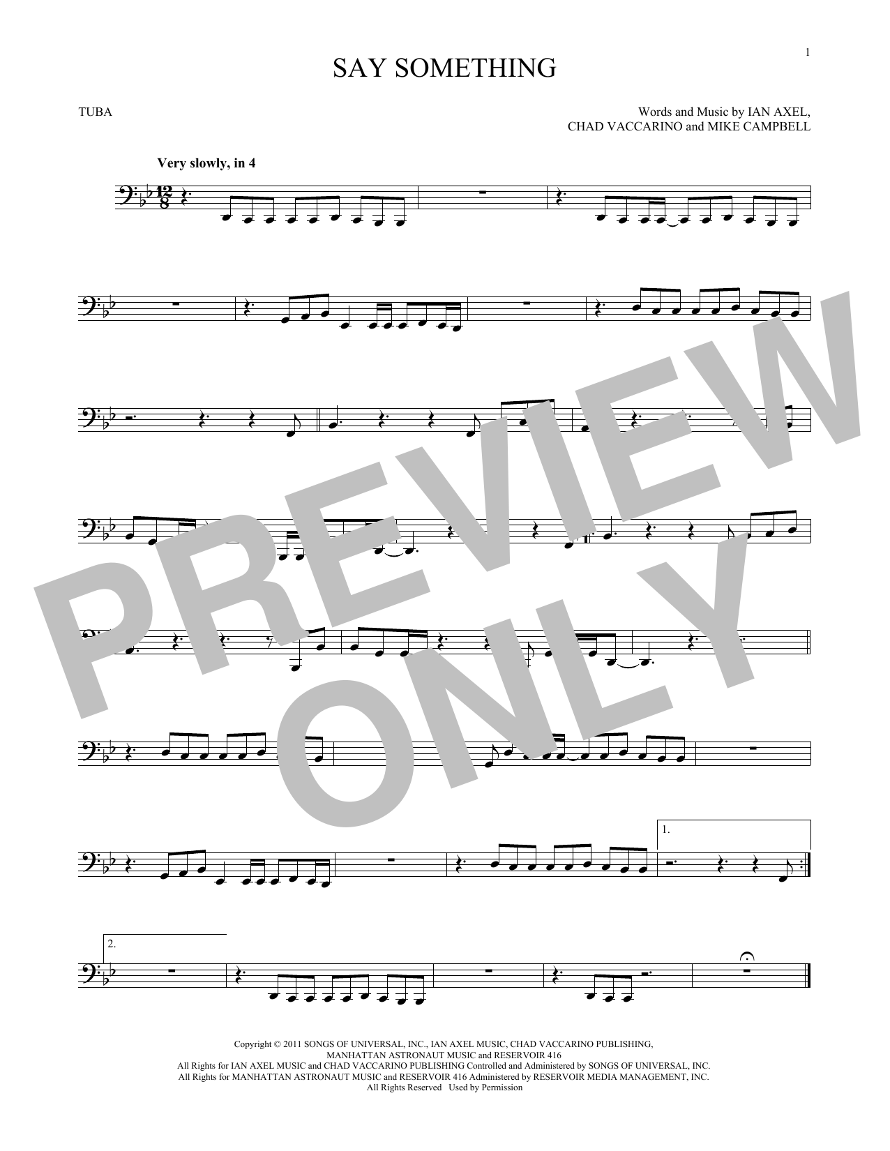 Learn to play A Great Big World Say Something sheet music for Tuba Solo in minutes. Price: 5.9900$ A Great Big World Say Something sheet music notes and chords. Download Printable PDF.