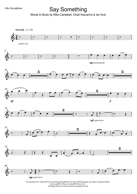 A Great Big World and Christina Aguilera Say Something sheet music notes and chords. Download Printable PDF.