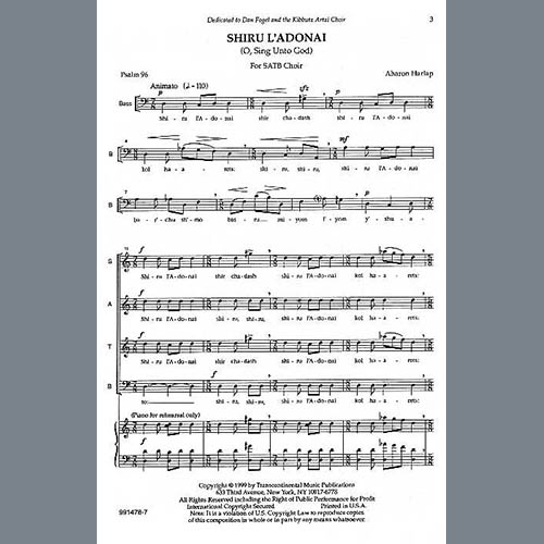 Aahron Harlap Download Printable PDF Score Easily Download Aahron Harlap Printable PDF piano music notes, guitar tabs for SATB Choir. Transpose or transcribe this score in no time - Learn how to play song progression.