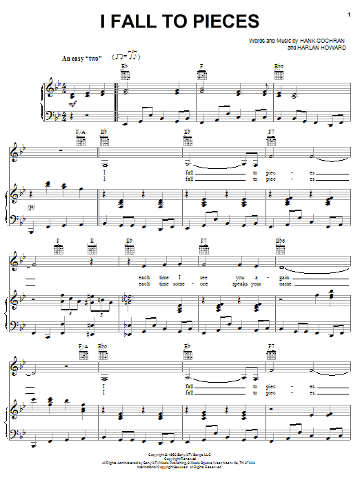 Preview Aaron Neville I Fall To Pieces Folk sheet music, notes and chords for Piano, Vocal & Guitar (Right-Hand Melody), SKU: 16771 sheet music, piano notes, chords, guitar tabs, score, transpose, transcribe, how to play, guide, download, learn, tutorial, progression, song, artist, awards, billboard, mtv, vh1, tour, single, album, release